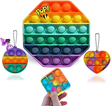 Photo 1 of 4 Pop Fidget Toys Mini Pop Its Keychain for Girls Boys Sensory Toys for Autistic Children Figetget Toys Pack Among Us Simple Dimple Jumbo Poppers Fidget Toy Pack Party Favors for Kids ( 4 pack ) 
