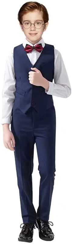 Photo 1 of Boys Suit Ring Bearer Suits for Toddler Boys Kids 4 Piece Vest and Pants Suit Set SIZE 10 YEARS
