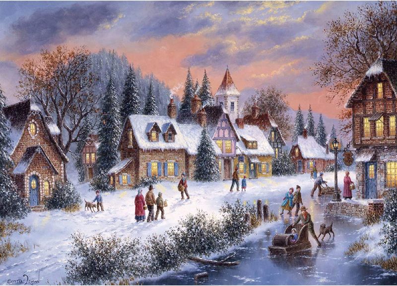 Photo 1 of 1000 Pieces Jigsaw Puzzles for Adults - Winter Night, Large Size Artwork Art Jigsaw Puzzle Toy for Educational Gift Home Decor, Christmas Jigsaw Puzzles 1000 Pieces for Adults
