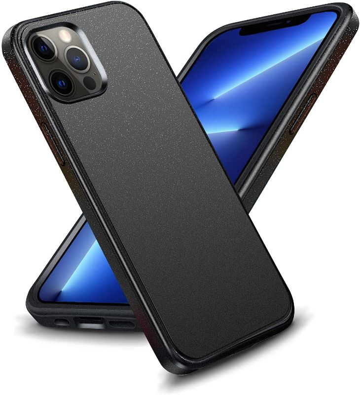 Photo 1 of OTAO Shockproof Designed for iPhone 13 Pro Max Case, [Metallic Finish Matte] Anti-Fingerprint/Scratch iPhone 13 Pro Max Phone Case, Comfortable Grip Case Cover-Black 6.7 inch - 3 PACK 
