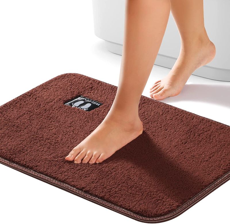 Photo 1 of Bathroom Rug Mat, Ultra Soft and Water Absorbent Bath Rug, Bath Carpet, Machine Wash/Dry, for Tub, Shower, and Bath Room (Brown)
