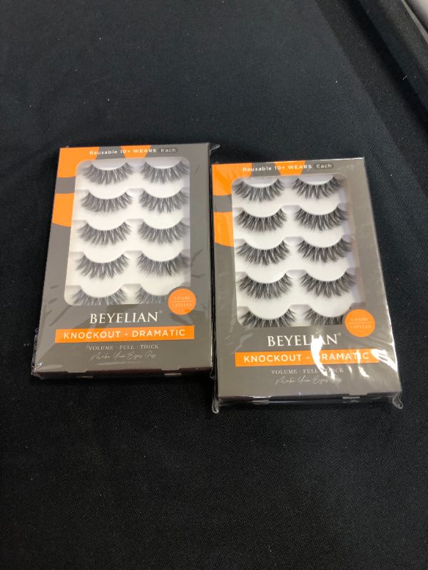 Photo 3 of BEYELIAN False Eyelashes,3D Faux Mink Eyelashes Handmade Luxurious Volume Fluffy Natural False Eyelashes Fluffy Long Soft Reusable Eyes Lashes Dramatic Eyelashes 5 Pairs - 2 PACK 
