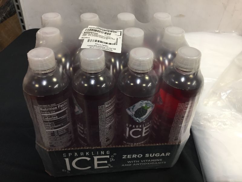 Photo 2 of 2 PACK - Sparkling ICE, Black Raspberry Sparkling Water, Zero Sugar Flavored Water, with Vitamins and Antioxidants, Low Calorie Beverage, 17 fl oz Bottles (Pack of 12) FRESHEST BY 6/13/2022