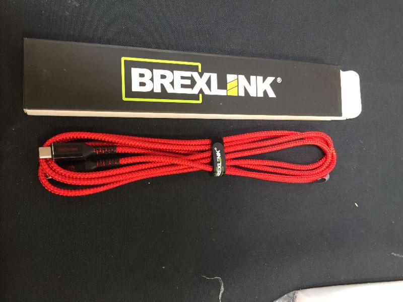 Photo 2 of USB C to USB C Cable [100W, 6.6FT] BrexLink[20V/5A] Nylon Braided Type C Fast Charging Cable Compatible MacBook Pro 2020, iPad Pro 2020, Galaxy S20 Plus S9, Pixel, Switch, LG V20 - Red
