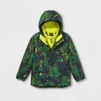 Photo 1 of  BOX OF 12; Boys' 3-in-1 Jacket - All In Motion Green SIZE LARGE, ALL NEW WITH HANGERS