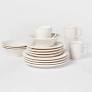 Photo 1 of 16pc Porcelain Woodbridge Dinnerware Set White - Threshold™