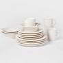 Photo 1 of 16pc Porcelain Woodbridge Dinnerware Set White - Threshold™

