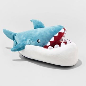 Photo 1 of Boys' Knox Shark Slippers - Cat & Jack™ Blue --- SIZE MEDIUM 