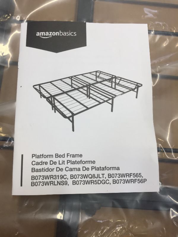 Photo 4 of Amazon Basics Foldable, 14" Black Metal Platform Bed Frame with Tool-Free Assembly, No Box Spring Needed - Twin
