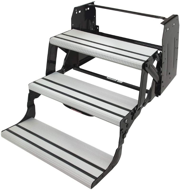 Photo 1 of Lippert Components 432696 Alumi-Tread Triple Manual Step , Black---ITEM IS DIRTY---
