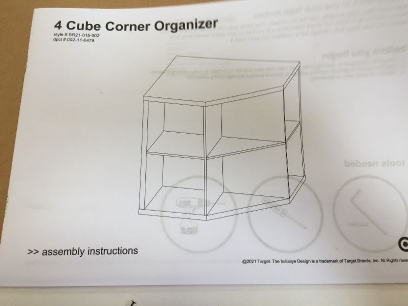 Photo 4 of 4 Cube Corner Organizer - Brightroom™---SOME DAMAGE ON CORNER OF WOOD---MANUAL RIPPED A LITTLE---