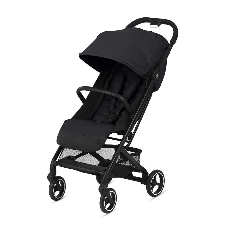 Photo 1 of CYBEX Beezy Stroller, Lightweight Baby Stroller, Compact Fold, Compatible with All CYBEX Infant Seats, Stands for Storage, Easy to Carry, Multiple Recline Positions, Travel Stroller, Deep Black. HEAVY USE, HAIR AND STAINS ON ITEM. 
