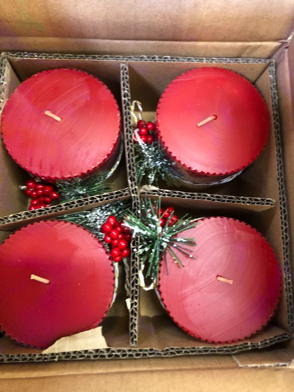 Photo 2 of 3" x 3" Ribbed Scented Pillar Candle Red - Threshold
(3 BOXES)
