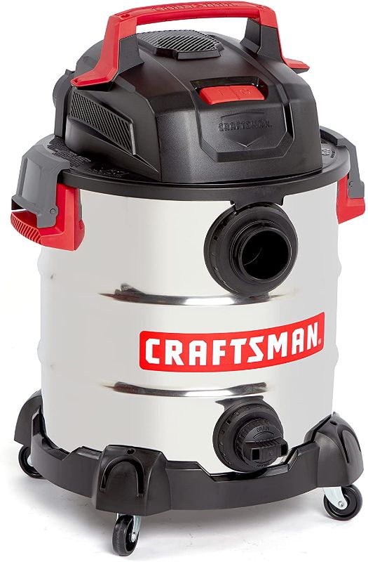Photo 1 of CRAFTSMAN CMXEVBE17155 10 Gallon 6.0 Peak HP Stainless Steel Wet/Dry Vac, Portable Shop Vacuum with Attachments
