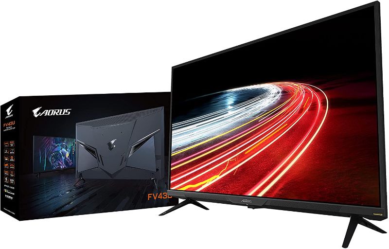 Photo 1 of AORUS FV43U 43" 144Hz 2160p HBR3, NVIDIA G-SYNC Compatible, Exclusive Built-in ANC, 3840x2160 Display, 1ms Response Time, HDR, 96% DCI-P3, 1x DisplayPort 1.4, 2X HDMI 2.1, 2X USB 3.0, 1x USB C