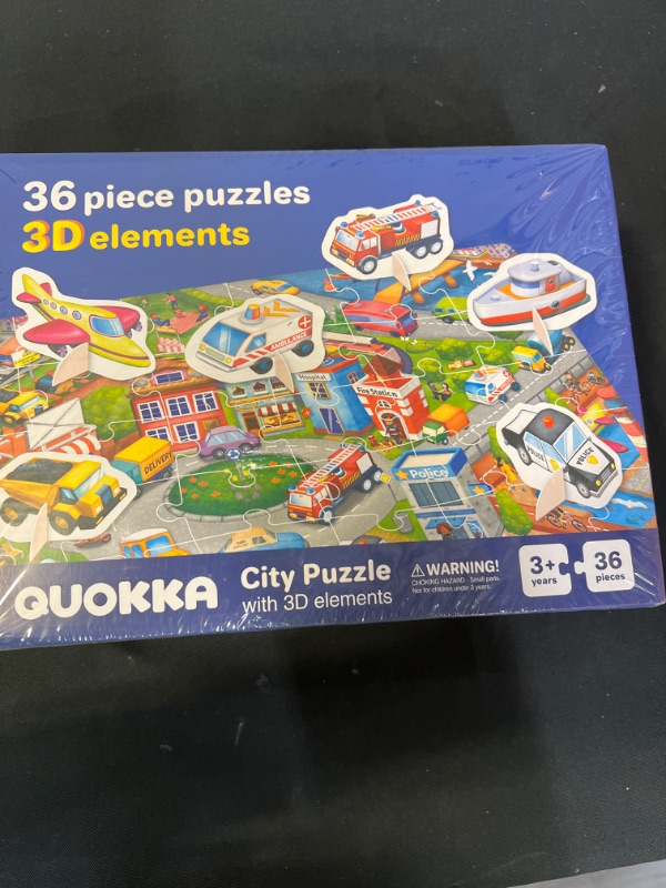 Photo 3 of 36 Pieces Toddler Puzzles for Kids Ages 3-5 by QUOKKA - 2 Floor Jigsaw Puzzles for Kids Ages 4-8 - Supplied with 12 Toy Figures for Educational Learning Games - Gift for Boy and Girl 2-4
