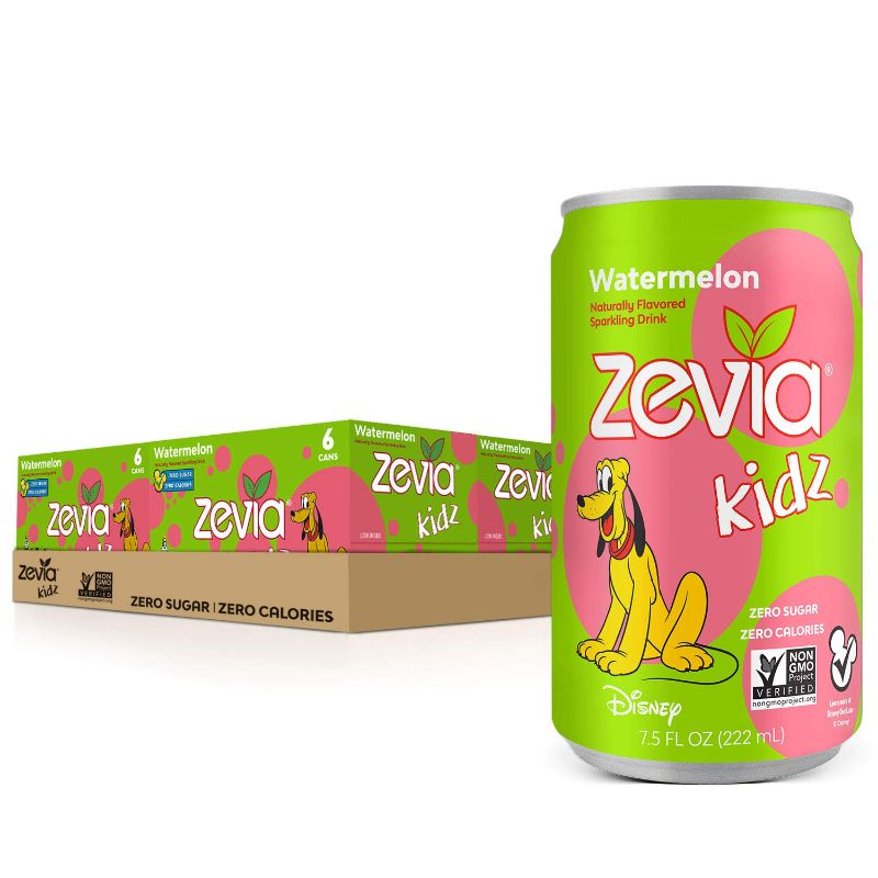 Photo 1 of Zevia Kidz Watermelon, 7.5 Ounce Cans (Pack of 24), --Better is Used By 05/24/22--

