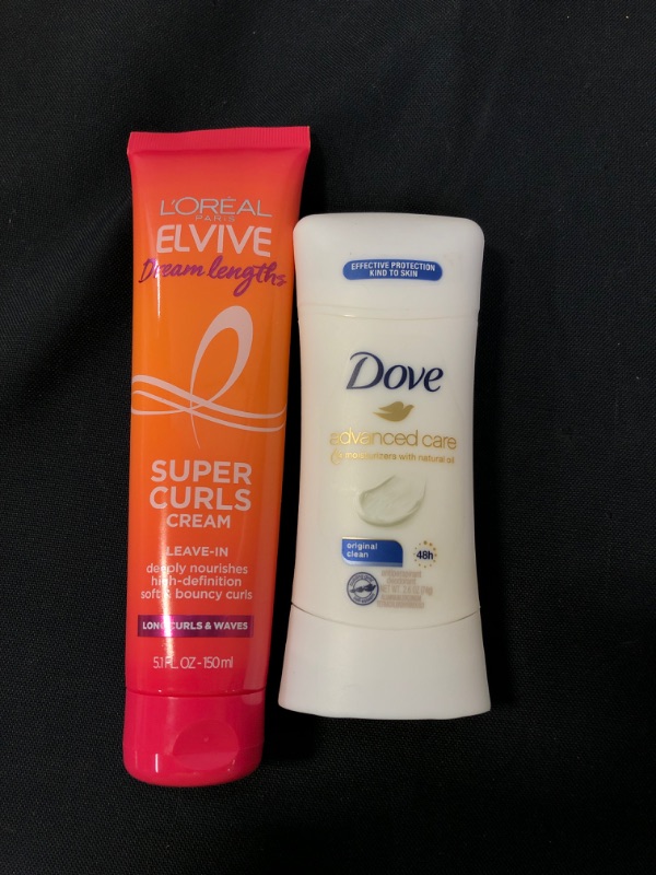 Photo 2 of (Bundle)Dove Advanced Care Antiperspirant Original Clean 2.6 oz &L'Oreal Paris Elvive Dream Lengths Super Curls Cream Leave-In, 5.1 Ounce

