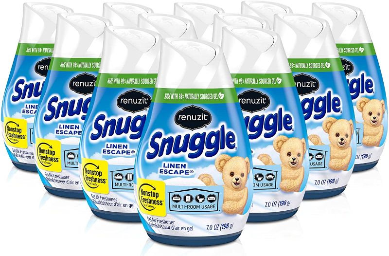 Photo 1 of Renuzit Snuggle Solid Gel Air Freshener, Linen Escape Scent, 7 Oz, 12 Count
