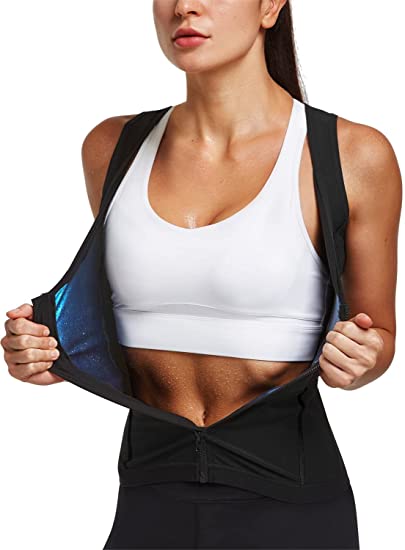 Photo 1 of Baleaf Women's Sauna Slim Vest Waist Trainer Sweat Compression Shirts Zipper Body Shaper Polymer Tank Top SIZE XXL/XXXL
