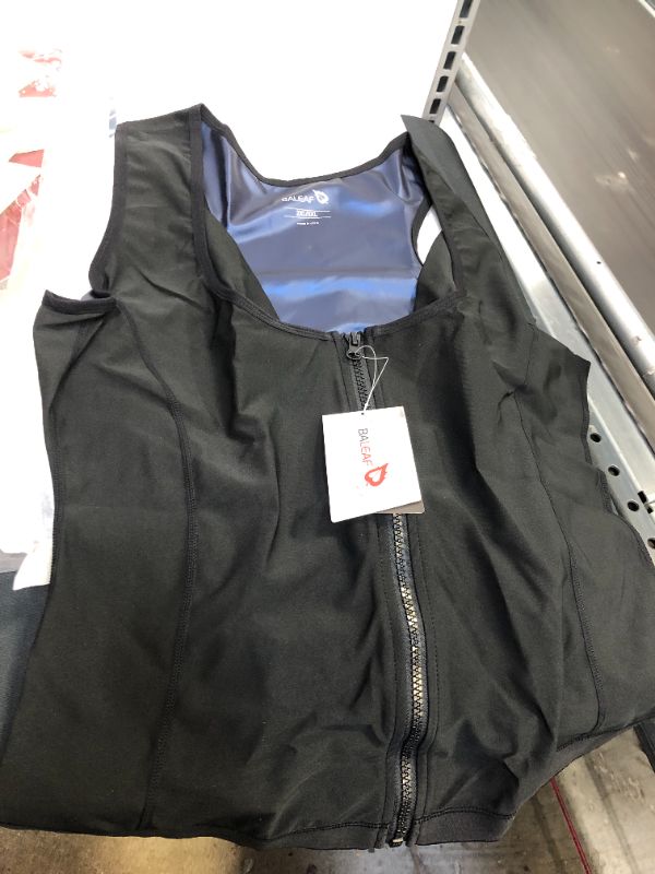 Photo 2 of Baleaf Women's Sauna Slim Vest Waist Trainer Sweat Compression Shirts Zipper Body Shaper Polymer Tank Top SIZE XXL/XXXL

