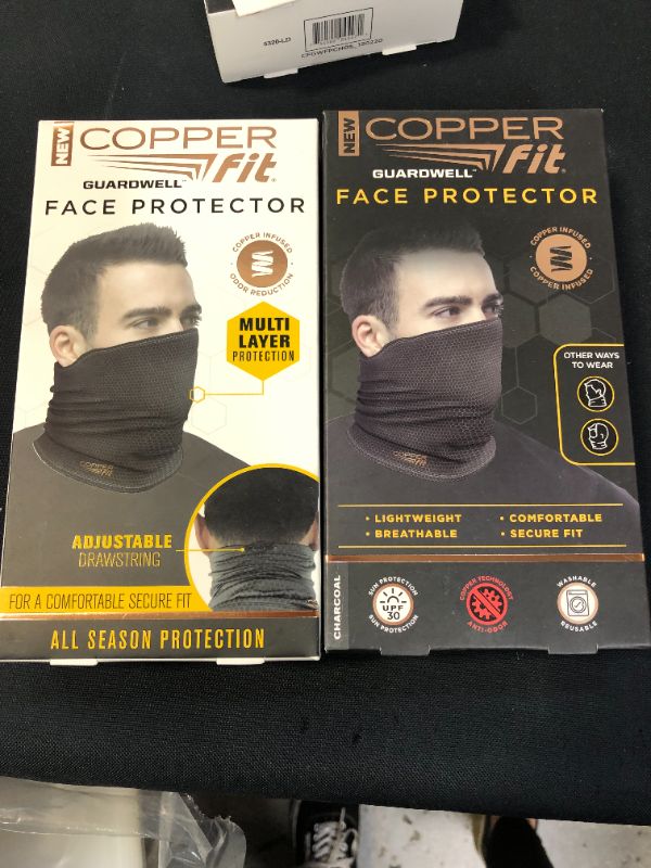 Photo 2 of Copper Fit Unisex Adult Guardwell Face Cover and Neck Gaiter 2 PACK 
