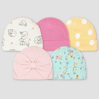 Photo 1 of Gerber Baby Girls' 5pk Fox Caps - Pink

