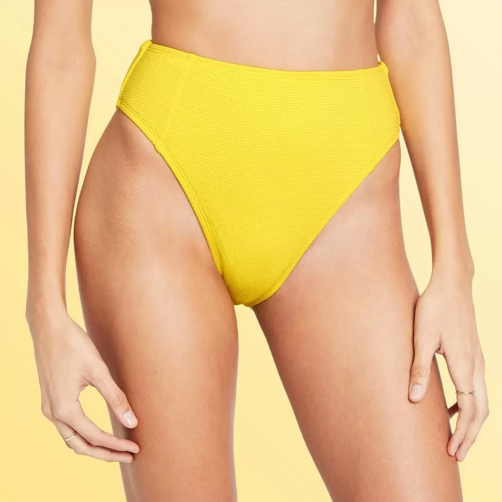 Photo 1 of Women's High-Waist Textured Bikini Bottom - Stoney Clover Lane x Target Yellow S
