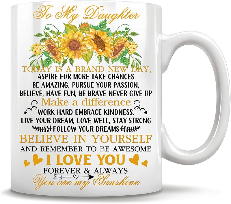 Photo 1 of 11oz Ceramic Coffee Mug, Daughter Mug, Gift for Daughter, You Are My Sunshine, Mother's Day gift for Daughter, Christmas, T08
