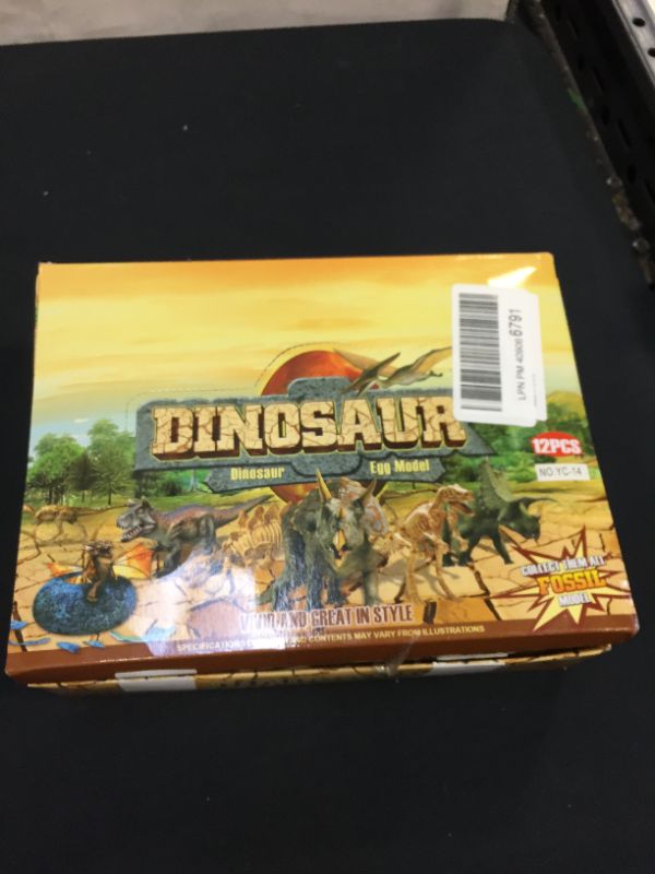 Photo 1 of Dinosaur toys 12 pcs set ( missing one egg shell top ) 