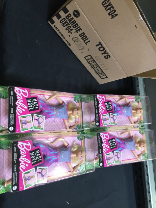 Photo 2 of Barbie Made to Move Doll with 22 Flexible Joints & Long Blonde Ponytail Wearing Athleisure-wear for Kids 3 to 7 Years Old
4 PACK BRAND NEW FACTORY SEALED OPEN FOR PICTURES