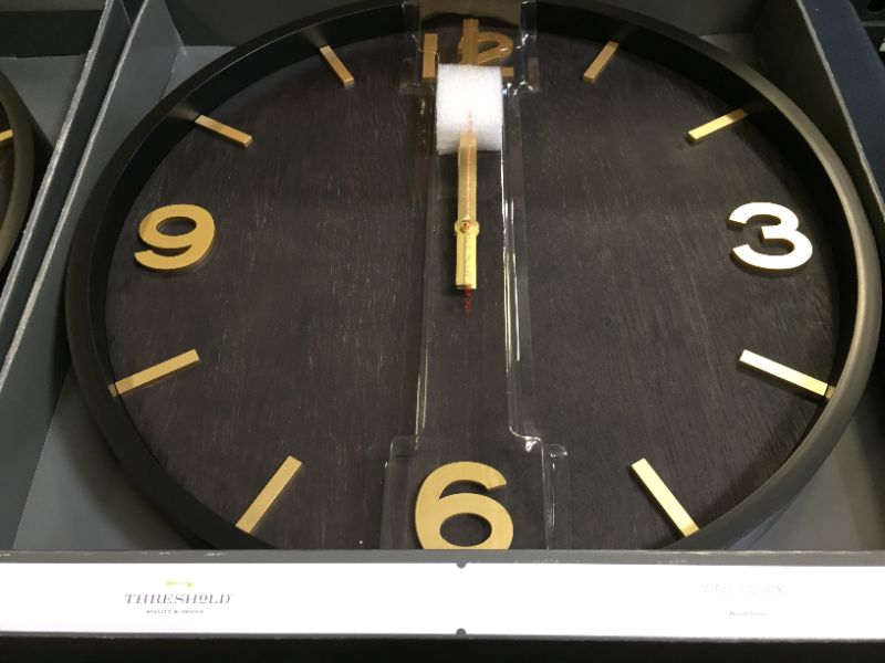Photo 3 of 20" Wood Wall Clock Brass - Threshold™
2 PACK BRAND NEW FACTORY SEAELD 