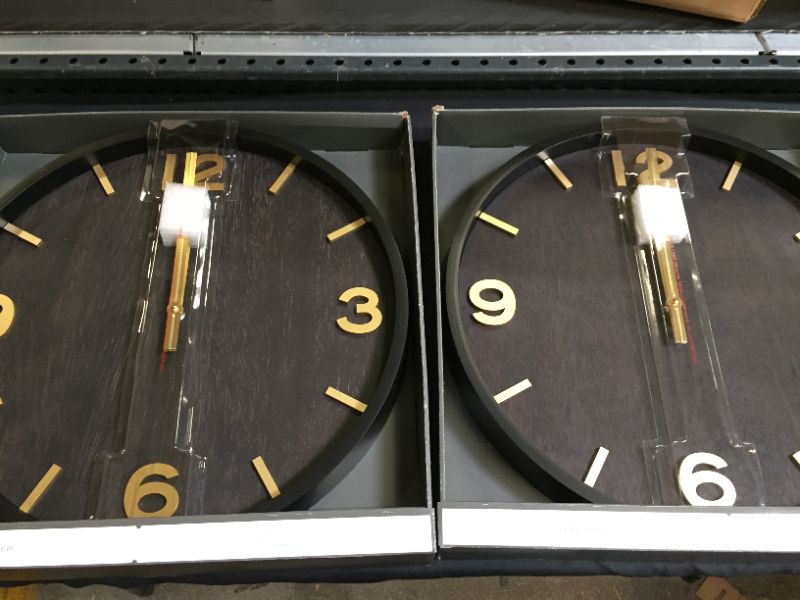 Photo 2 of 20" Wood Wall Clock Brass - Threshold™
2 PACK BRAND NEW FACTORY SEAELD 