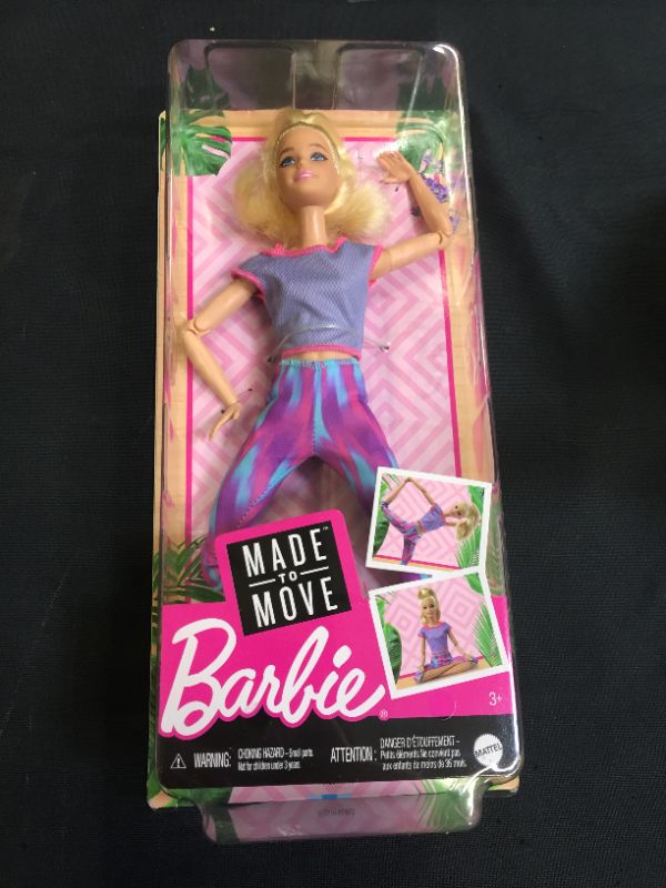 Photo 2 of Barbie Made to Move Doll with 22 Flexible Joints & Long Blonde Ponytail Wearing Athleisure-wear BRAND NEW FACTORY SEALED 1 PACK 
