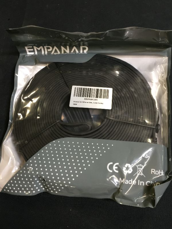 Photo 2 of 50 ft Cat 8 Ethernet Cable Flat Black, Empanar Cat8 Ethernet Cord High Speed 40Gbps 2000Mhz Weatherproof Heavy Duty Cat8 RJ45 Cable for Router Gaming Modem PC PS4 PS5 Xbox
