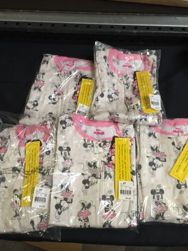 Photo 1 of Toddler Girls' Minnie Mouse Snug Fit Union Suit - SIZE 4T
5 PACK 