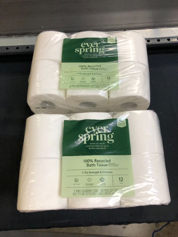 Photo 2 of 100% Recycled Toilet Paper Rolls - 12ct - Everspring - 2 PACK
