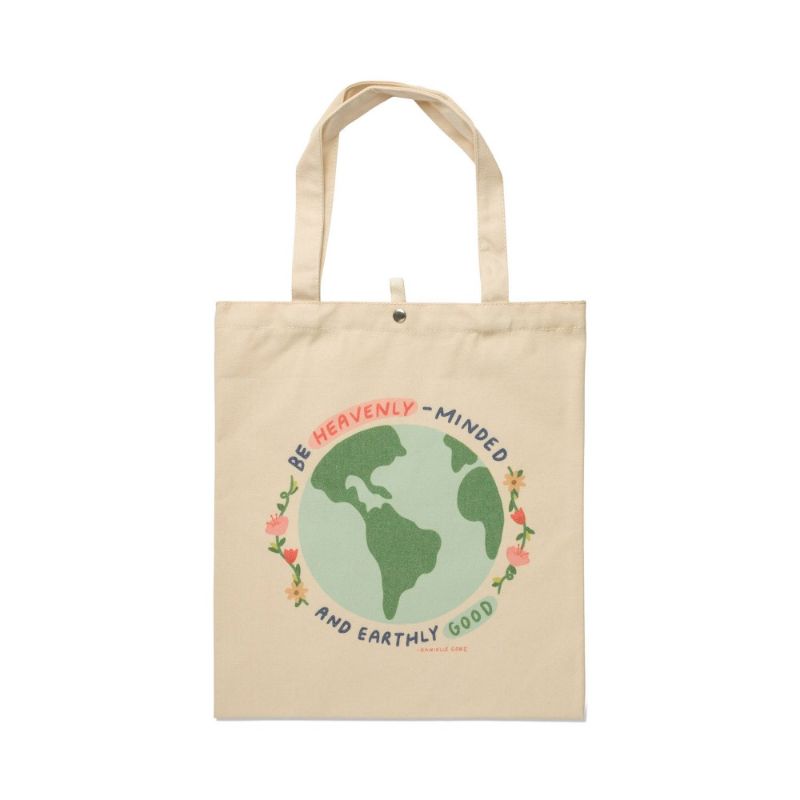 Photo 1 of Canva Tote Earthly Good - DeignWork Ink - 6 PACK 
