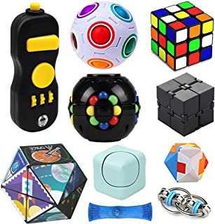 Photo 1 of Fidget Toy Set 10 Pack, Magic Cube Fidget Rings Infinity Cube Fidget Pad Flippy Chain, Handheld Toys for Sensory Kids & Adults
