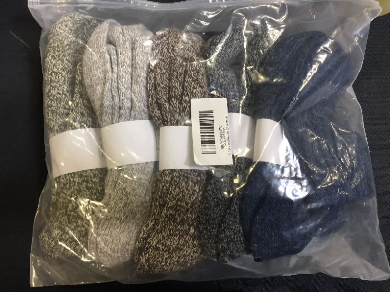 Photo 2 of 5 Pairs Womens Winter Warm Knit Wool Casual Crew Socks ONE SIZE FITS MOST