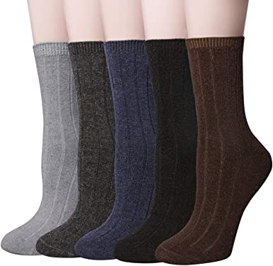 Photo 1 of 5 Pairs Womens Winter Warm Knit Wool Casual Crew Socks
