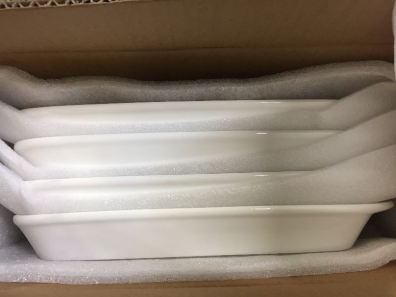 Photo 2 of Ceramic Serving Platter With Handle Set Of 4 - 10 Inches White
4 BOXES BRAND NEW