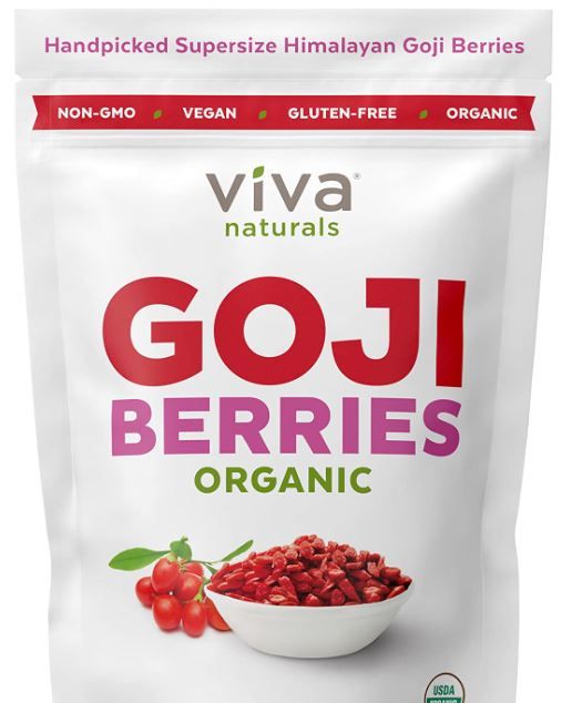 Photo 2 of 2LB BAG - Viva Naturals Organic Dried Goji Berries, Premium Himalayan Berries Perfect for Baking, Teas, Trail Mixes & More & Organic Cacao Nibs,  Bag EXP MAY 4 2022