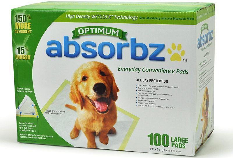 Photo 1 of Absorbz Optimum Training Pads for Dogs, 100 ct. Large 24"x24" Pads
