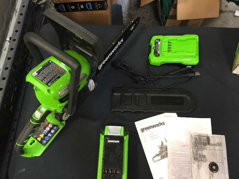 Photo 7 of Greenworks 40V 12-Inch Cordless Chainsaw, 2.0Ah Battery and Charger Included
