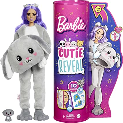 Photo 1 of Barbie Cutie Reveal Doll with Puppy Plush Costume & 10 Surprises Including Mini Pet & Color Change, Gift for Kids 3 Years & Older