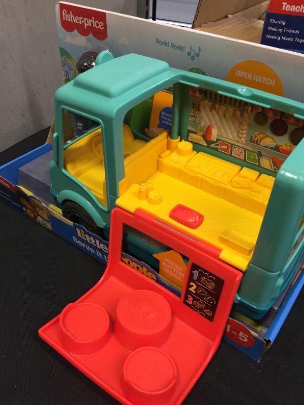 Photo 2 of Fisher-Price Little People Serve It Up Food Truck, Push-Along Musical Toy Vehicle with Figures for Toddlers and Preschool Kids Ages 1-5 Years