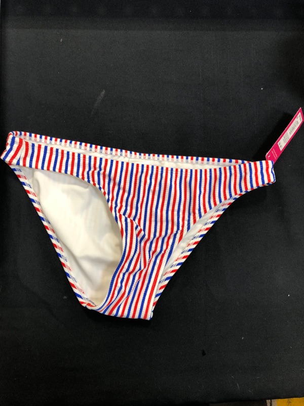 Photo 1 of Juniors' Ribbed Cheeky Bikini Bottom - Xhilaration™ Red/White/Blue Stripe
large 