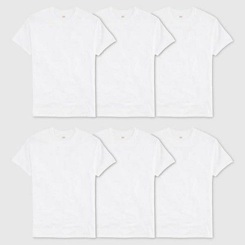 Photo 1 of Hanes Men's Value Pack White Crew T-Shirt Undershirts, 5 Pack