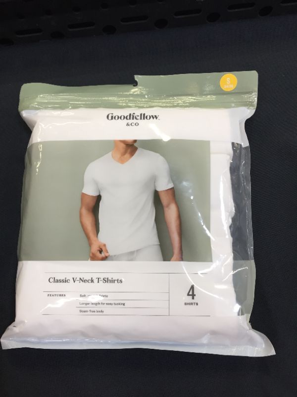 Photo 2 of Men's 4pk V-Neck T-Shirt - Goodfellow & Co Bright White S
